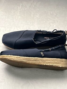Skechers Navy Canvas Espadrille Slip-On Loafers, Size 11